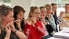 Die Flötenspielerinnen  probten gemeinsam mit den anderen Musikern in der Aula der Mansfelder Grund- und Sekundarschule. 