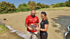 Karl Peitz und Julia Rothkegel vom TVC freuen sich auf die neue Beachvolleyballanlage. 