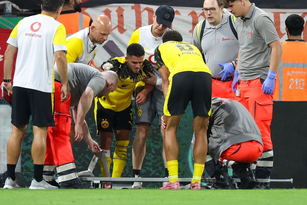 Yan Couto nach dem groben Foul von Essens Profi Owusu.