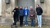 Das „Kino DeCentral“-Team mit Veronika Herm, Katharina Bowinkelmann und Elisabeth Hildebrandt traf sich im Februar mit Manfred Gießler vom Heimatverein Teuchern und Kulturmanager Lion Hartmann (v.l.n.r.) in Teuchern.