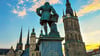 Noch ist es frei zugänglich, das Händel-Denkmal.