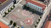 Auf dem Wittenberger Arsenalplatz befindet sich ein riesiges Spielfeld.