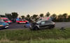 Der Verkehrsunfall auf der B184 am Abzweig Moritz. 