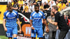 Philipp Hercher (li.) wird beim Spiel zwischen dem 1. FC Magdeburg und Hannover 96 verletzt ausfallen.