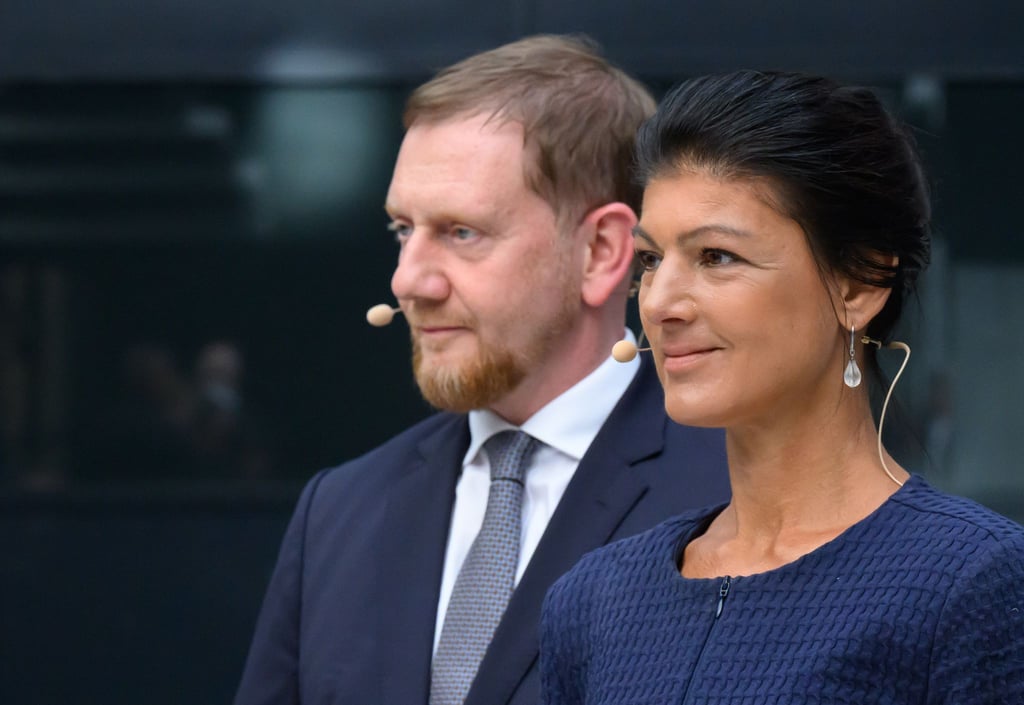 BSW-Chefin Sahra Wagenknecht ist wie Sachsens Ministerpräsident Michael Kretschmer gegen die Entsendung deutscher Bodentruppen zur Friedenssicherung in die Ukraine. (Archivbild)