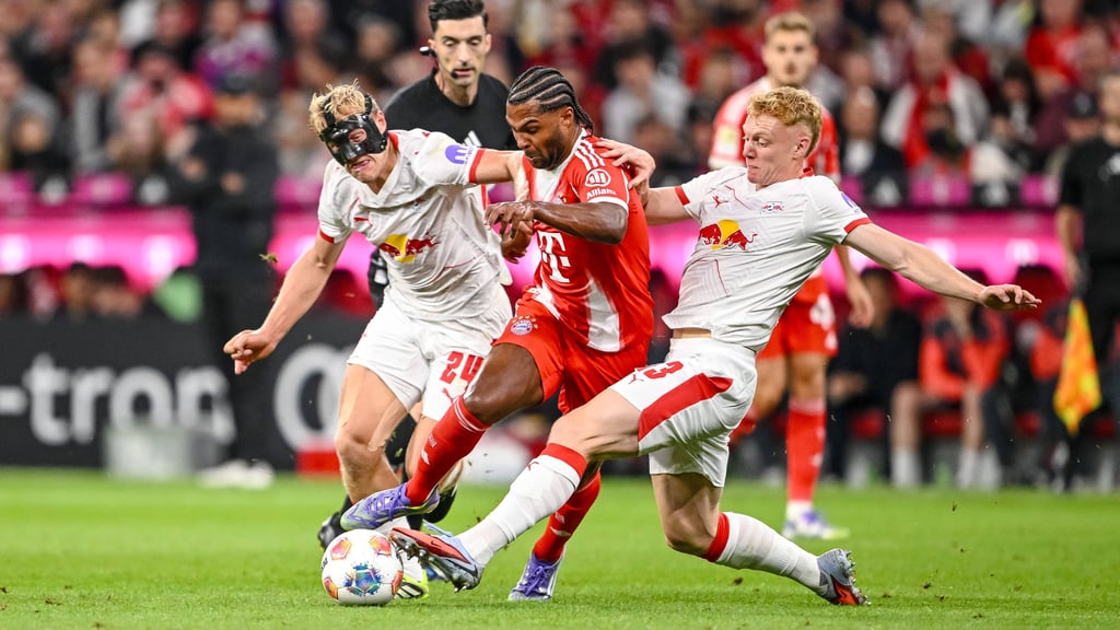 Zange greift nicht: Xaver Schlager und Nicolas Seiwald gegen Serge Gnabry.