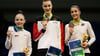 Darja Varfolomeev freut sich über ihr Mehrkampf-Gold.