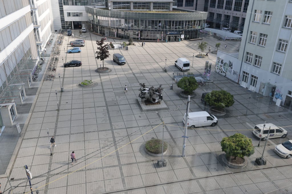 Einer der Hitzehotspots in Jena ist der Ernst-Abbe-Platz.