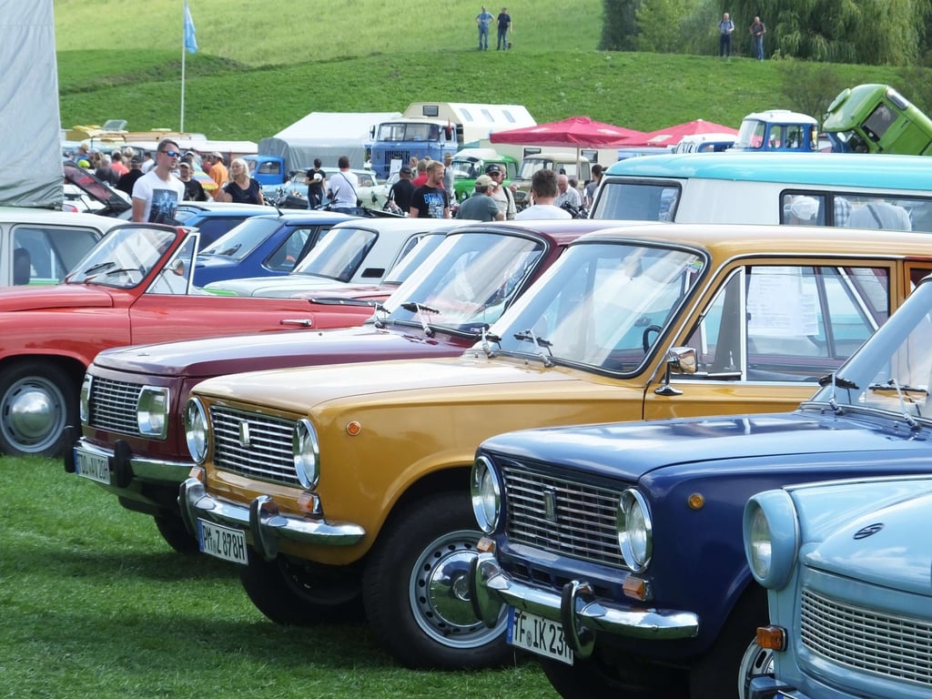 Oldtimer aus dem Ostblock wie Wartburg, Lada und Trabant sind Thema bei der Ommma im Magdeburger Elbauenpark.