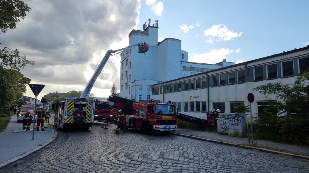 Das Feuer in der Dessauer Junkersstraße war gegen 17 Uhr gemeldet worden.