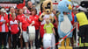 Mehr als 100 Schaulustige standen am 24. August an an der Landesstraße 73 in Adersleben, um die Radsportler zu begrüßen. Das Fest begann bereits eine Stunde vor der Durchfahrt, insbesondere Vereinsmitglieder der TSG GutsMuths aus Quedlinburg haben sich in der Aktion beteiligt − und brachten unter anderem Maskottchen Quedel mit.