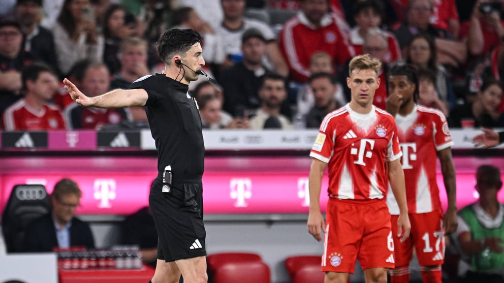 Joshua Kimmich um Spiel gegen RB Leipzig.