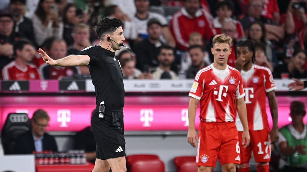 Joshua Kimmich um Spiel gegen RB Leipzig.