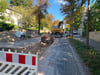 Aktuelle Vollsperrung der Breitschidstraße durch Bauarbeiten.