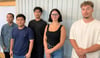 Tan Dat Luu, Cao Tien Nguyen, Tu Luong Ho aus Vietnam sowie Vivien Pessel und Vincent Paul (von links) haben sich für eine Ausbildung im Handwerk bei Industriebau Wernigerode entschieden.