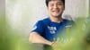 Tischtennis-Star Fan Zhendong bei seiner Vorstellung in Saarbrücken.