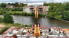 Westlich von Halle soll die A143 die Saale überqueren. Die Brücke wird gerade gebaut.