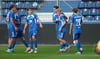 Leon Mergner (hier der zweite Akteur von rechts) gab nach dem Erfolg gegen den BFC Dynamo emotionale Einblicke. 