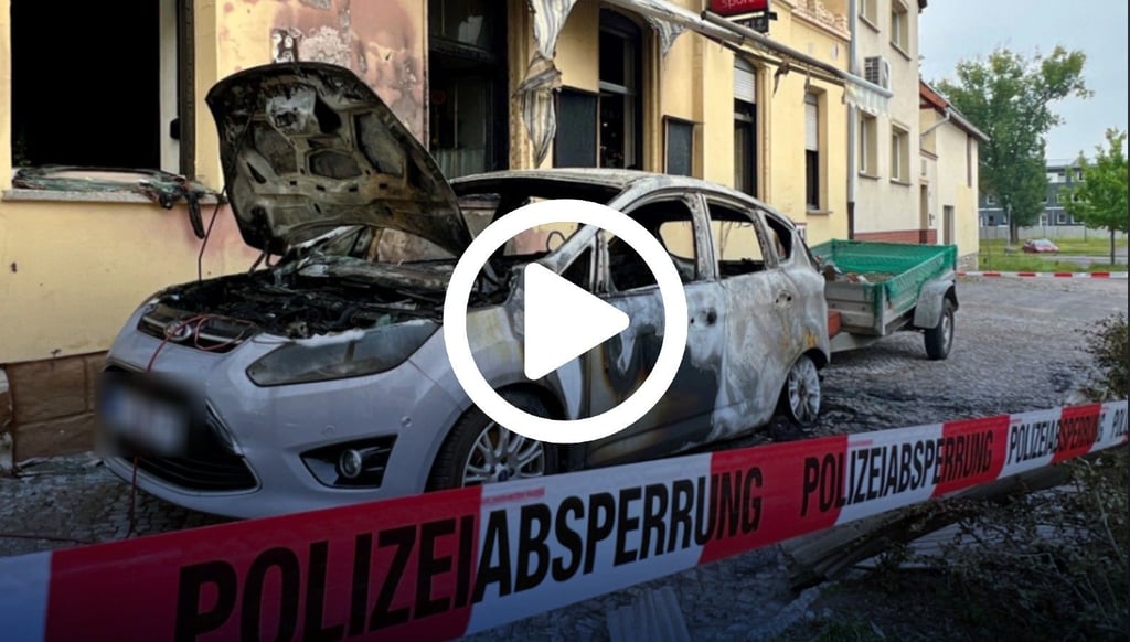 Schwerer Schaden vor und am "Gasthof Waldau" in Bernburg.