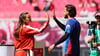 Clara Mohr (l.) wird künftig die Heimspiele mit Tim Thoelke moderieren. Hier mit Max Finkgräfe.