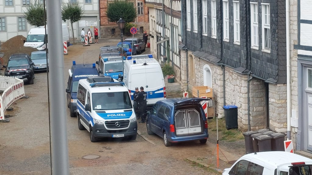 Drogenrazzia der Polizei am 28. August im Stadtzentrum von Osterwieck (Harzkreis).