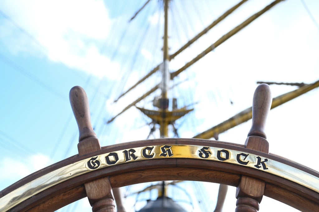 Das Segelschulschiff „Gorch Fock“ in Wilhelmshaven.