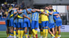 Braunschweigs Spieler nach dem 1:1 gegen Bielefeld.