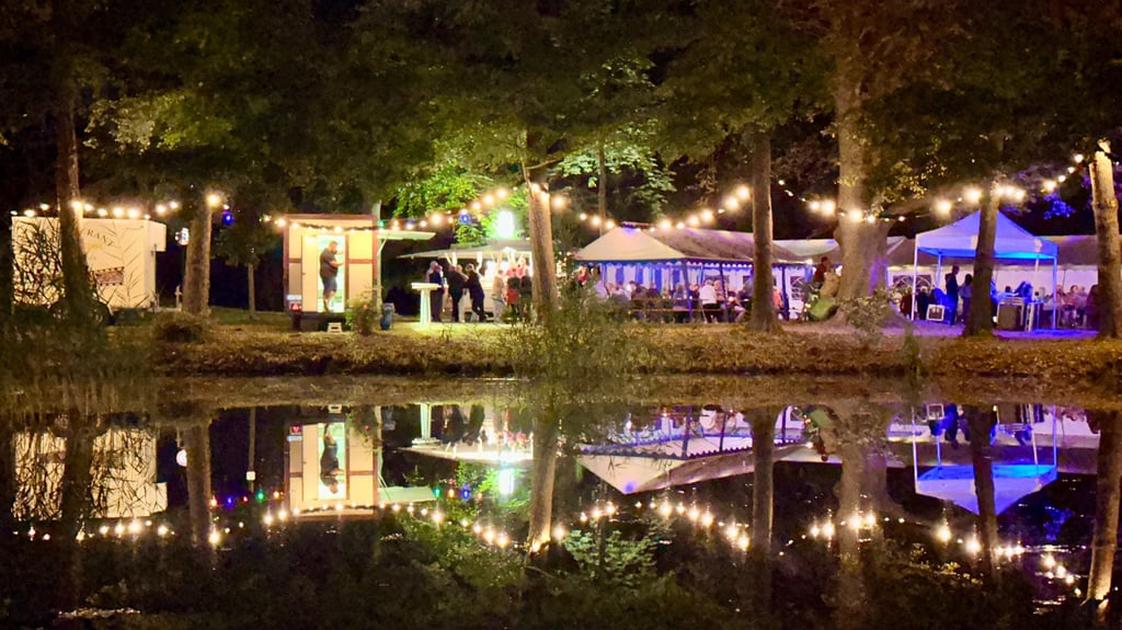 So stimmungsvoll leuchtete Minslebens Gutspark beim großen Fest zum 1.025-jährigen Bestehen des Wernigeröder Ortsteils.