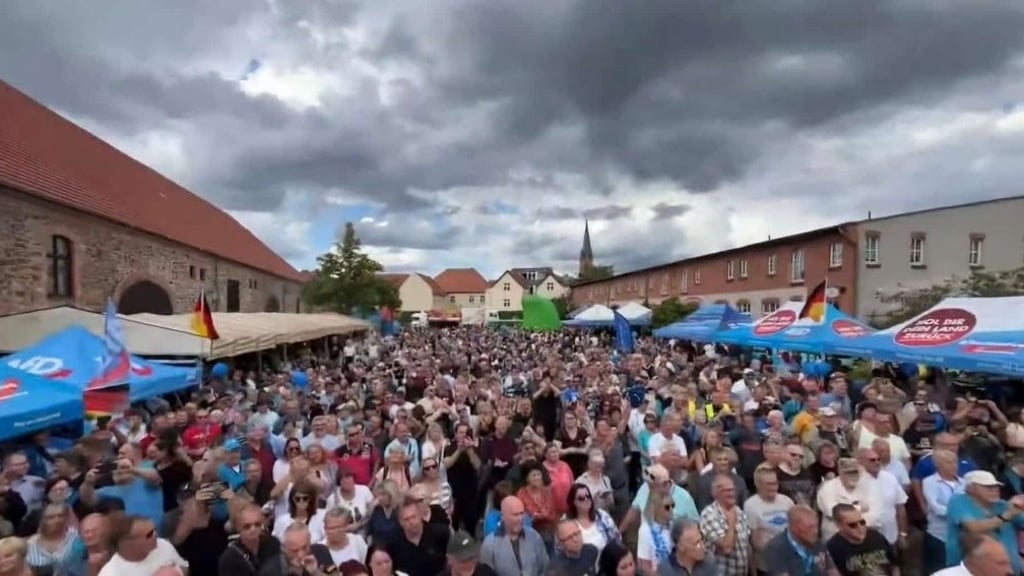 Zum Sommerfest der AfD kamen tausende Besucher von überall her auf die Schlossdomäne.