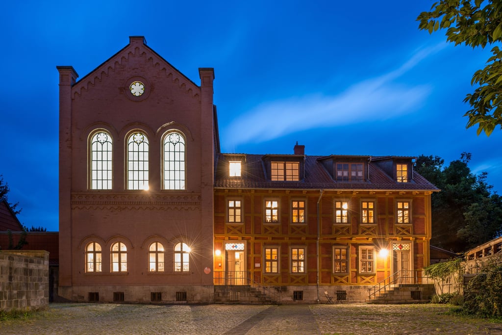 Blick auf die Klaussynagoge Halberstadt, das einstige Rabbinerseminar ist Teil des Berend-Lehmann-Museums und Sitz der Moses-Mendelssohn-Akademie.