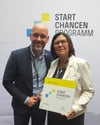 Amtsleiter Daniel Günther mit Schulleiterin Astrid Ribke bei der Auftaktveranstaltung zum Förderprogramm in Halberstadt.