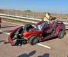 Das Autowrack vom Unfall auf der A36. Bei dem Unfall kam die Beifahrerin ums Leben. 