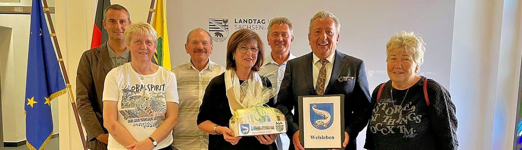 Andreas Pluntke (v.l.), Gisela Ziegler, Hans-Jürgen Korn, Helga Frenzel, Mario Brych, Gunnar Schellenberger und Sigrid Fleischer.