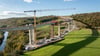 Die höchste Brücke in Sachsen-Anhalt: Die neue Saaletalbrücke bei Bad Kösen ist derzeit Sachsen-Anhalts größtes Straßenbrückenbauprojekt.