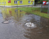 Altenplathower Gullis sind von den Regenfluten überfordert. 