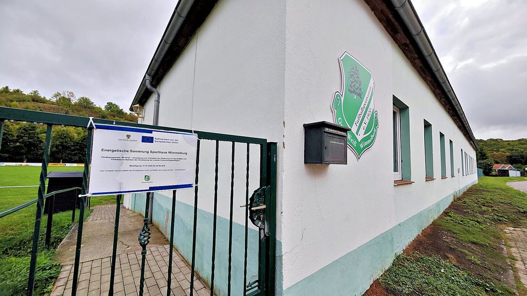 Der Eingang zum Vereinshaus der Wimmelburger Fußballer