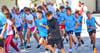 Beim Sponsorenlauf am Domgymnasium Merseburg gingen zunächst die Fünftklässler an den Start. 