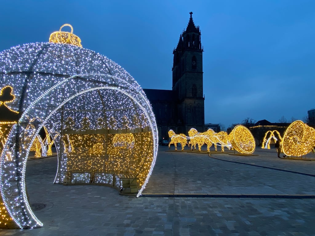 Die Lichterwelt Magdeburg gehört zu den großen Attraktionen Magdeburgs im Spätherbst und Winter.