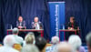 MZ Wahlforum in Schkopau mit Patrick Wanzek, Bürgermeister Torsten Ringling und dem stellvertretenden MZ-Lokalchef Robert Briest. 