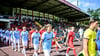 Auch auf den Trikots des Chemnitzer FC und von Rot-Weiß Oberhausen war die Botschaft der Aufsteigsinitiative zu sehen. 