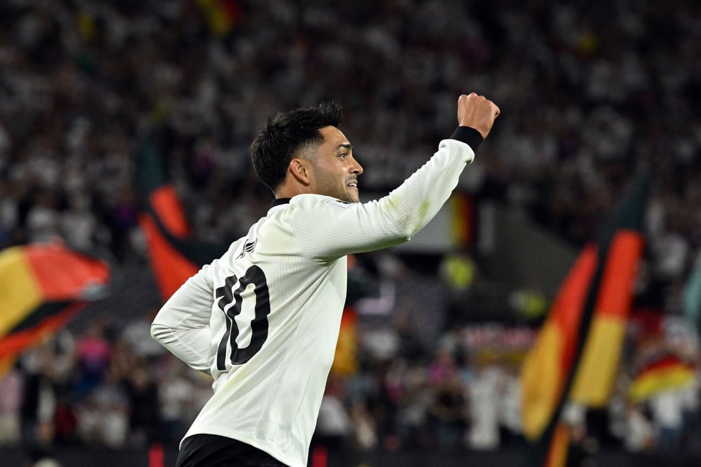 Nadiem Amiri bejubelt sein Tor gegen Nordirland.