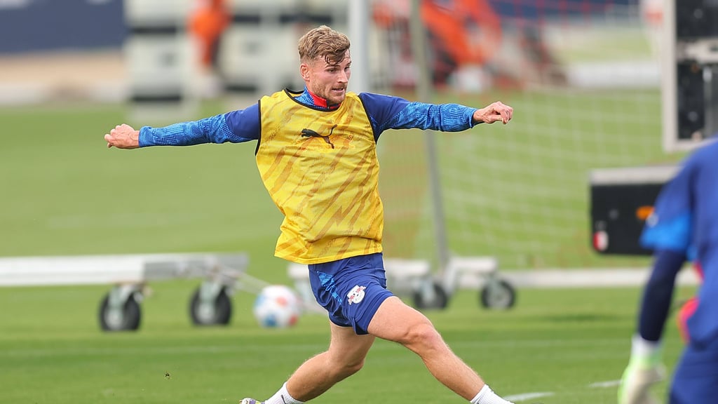 Timo Werner trainierte bei RB Leipzig zuletzt engagiert.