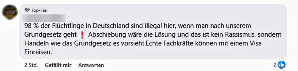 Von diesem Facebook-Nutzer werden Lügen und Falschbehauptungen verbreitet.