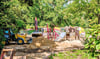 Die Bauarbeiten am Spielplatz in der Pfaffengasse laufen. 