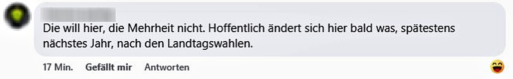 Laut diesem Facebook-Nutzer gibt es eine angebliche Mehrheit, die Zugewanderte nicht in Deutschland haben möchte.