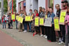 In Magdeburgs Stadtteil Neue Neustadt fand am Donnerstag eine Mahnwache für die getötete Frau statt.