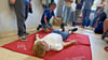 Schulsanitätsdienst des Deutschen Roten Kreuzes Staßfurt-Aschersleben am Doktor-Frank-Gymnasium Staßfurt – Thema diesmal: Bodycheck.