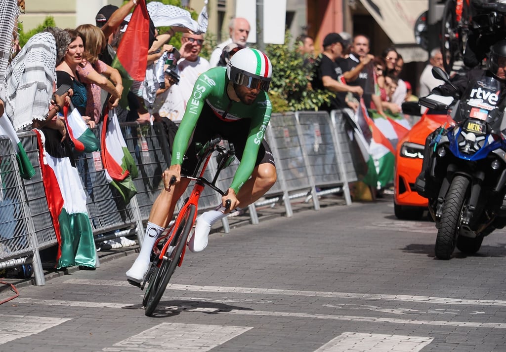 Der italienische Zeitfahrspezialist war auf der 18. Vuelta-Etappe der Schnellste.