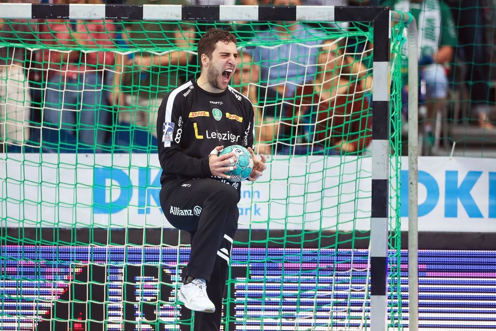 Mit 15 Paraden überragte Domenico Ebner beim Bundesliga-Auswärtsspiel des SC DHfK Leipzig in Göppingen. (Archivbild)