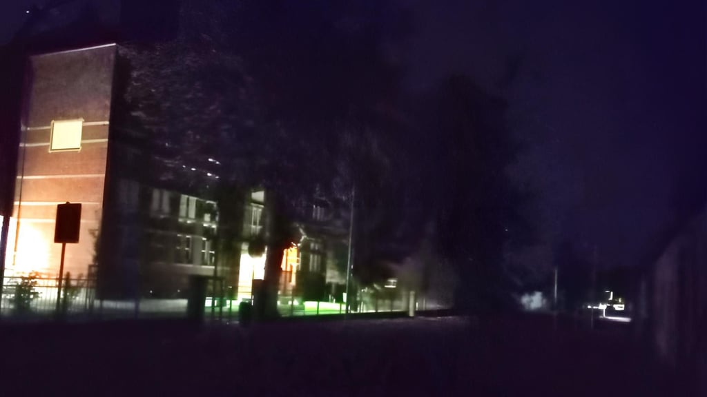 Die Große Schulstraße in Genthin während eines Stromausfalles.